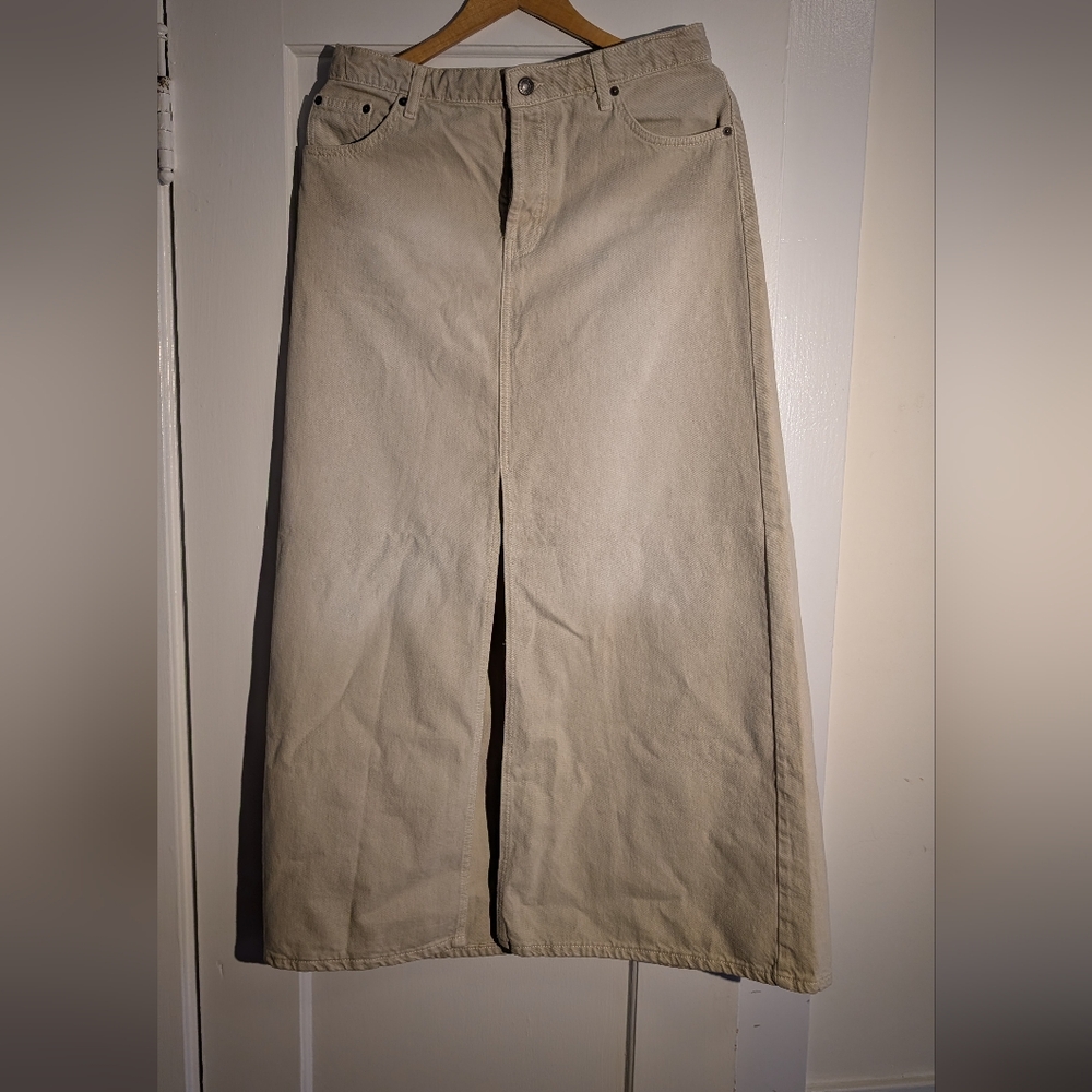 Topshop Tan Maxi Skirt Elegant Flowing Design